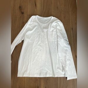 Lake Men's Long Sleeve Pima Pocket Tee in White